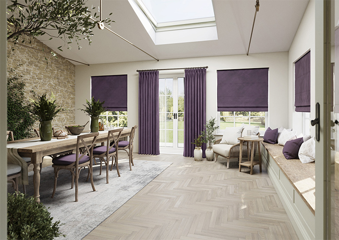 Odessa Velvet, Aubergine - Roman Blind - Image 6
